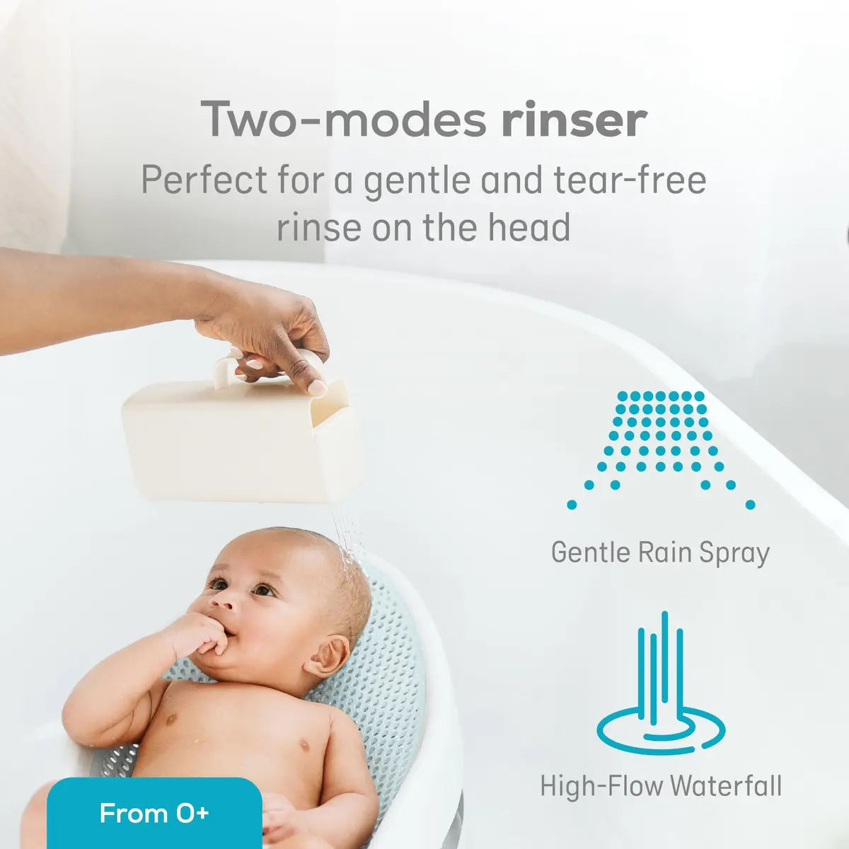 Angelcare Baby Bath Support Bundle with Rinser, Thermometer & Towel, Pink | Ergonomic Newborn Bath Seat - view 4