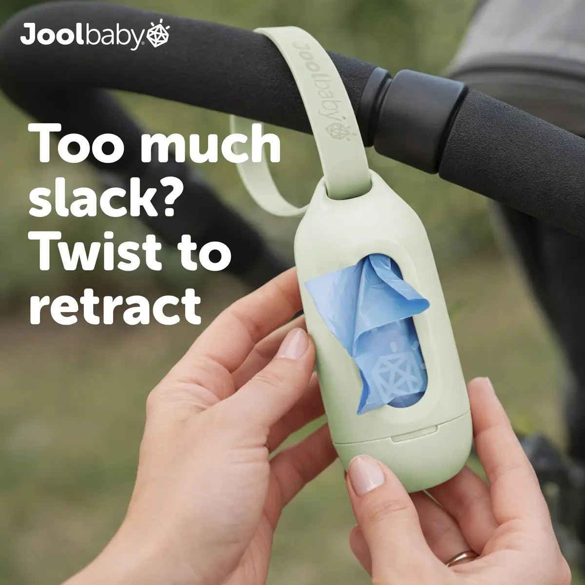 Jool Baby Disposable Diaper Bag Dispenser Sage | Lavender Scented & Retractable (70-120 chars) - view 6