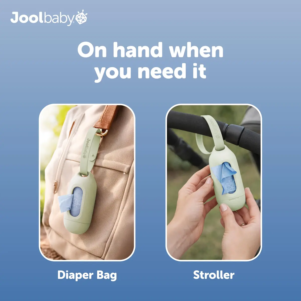 Jool Baby Disposable Diaper Bag Dispenser Sage | Lavender Scented & Retractable (70-120 chars) - view 4