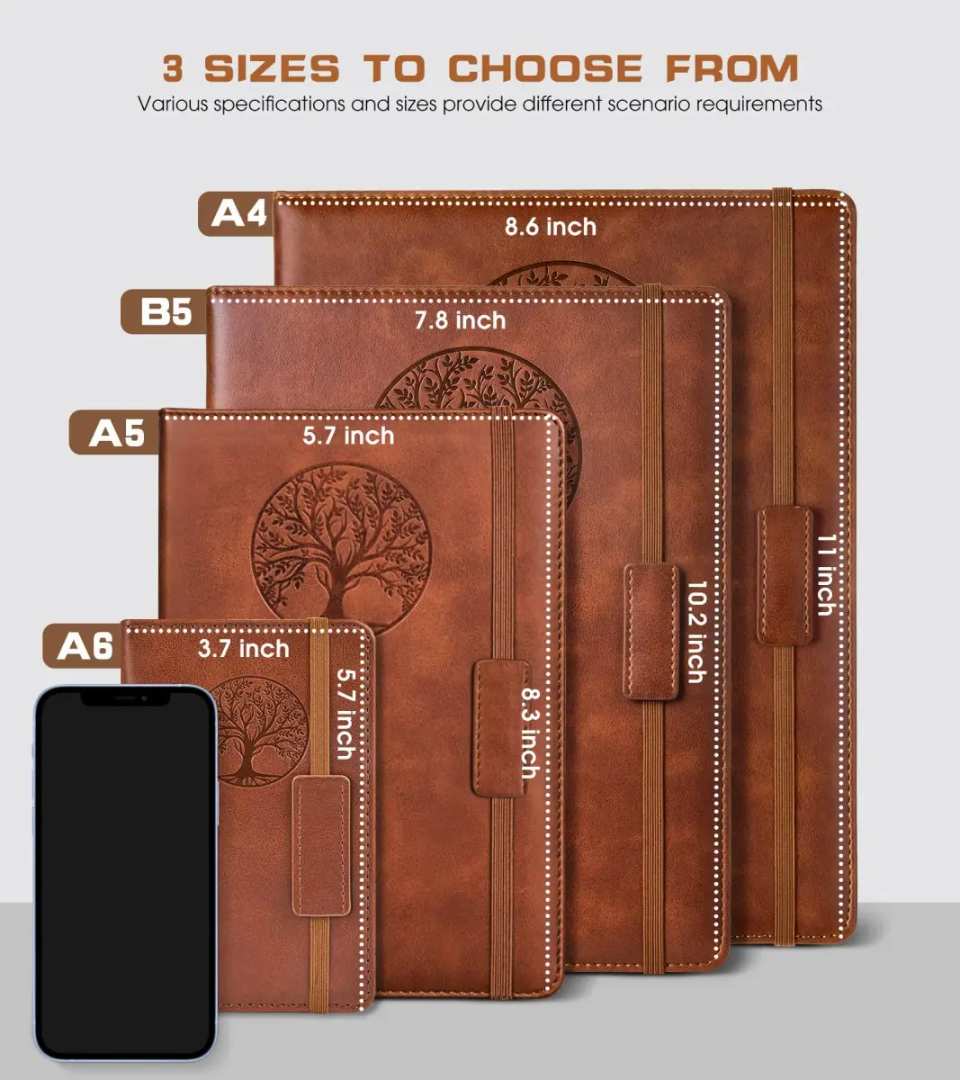 Biuwory Lined Pocket Journal Notebook for Women Men, A6 Leather Journal 140 Pages | Vintage Diary Notepad for Work - view 2