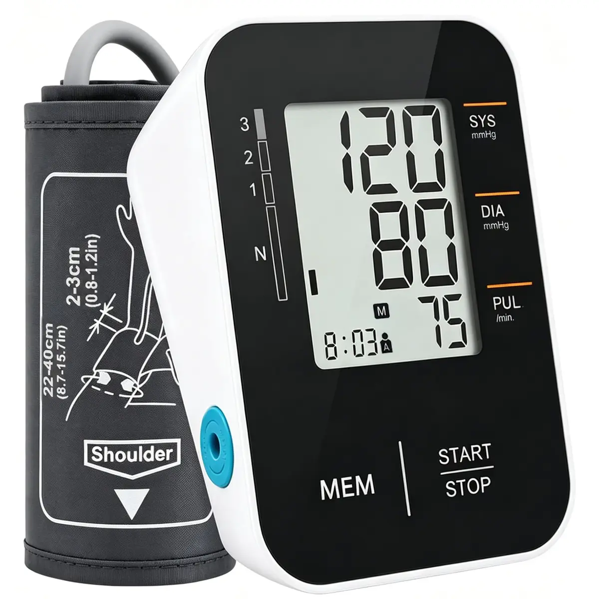 Wishlove Black Blood Pressure Monitor | Accurate Upper Arm BP Cuff for Home Use - main product image