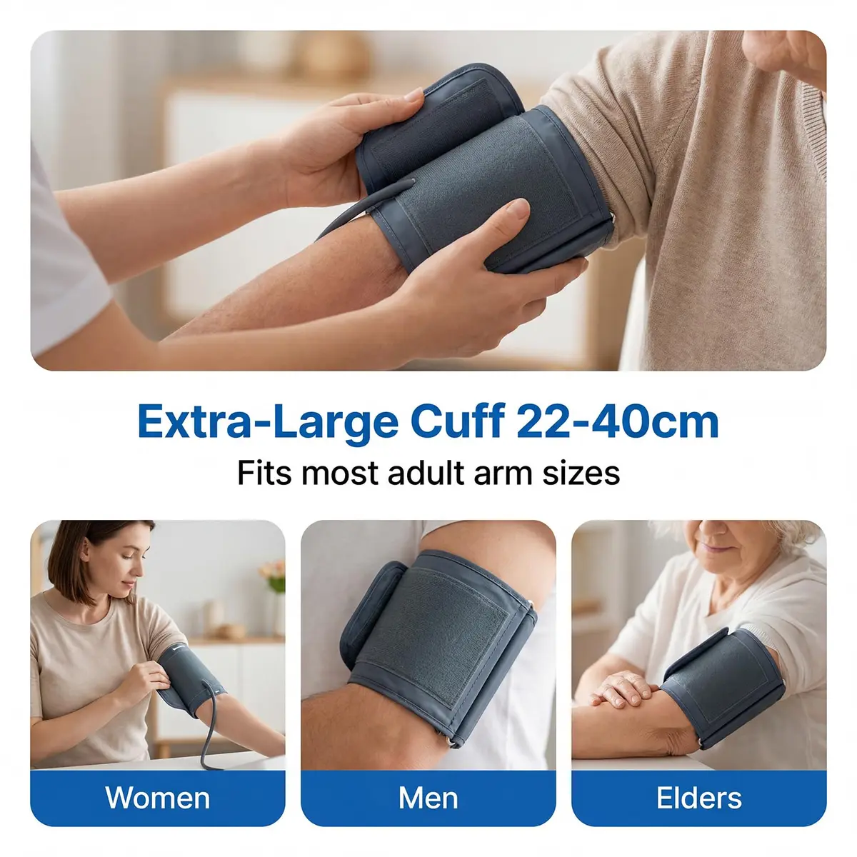 Wishlove Black Blood Pressure Monitor | Accurate Upper Arm BP Cuff for Home Use - view 5