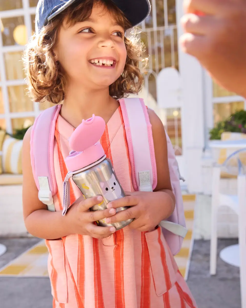 Skip Hop Besties Squad Cat Stainless Steel Straw Bottle, 350ml (12 oz) Toddler Sippy Cup - view 2