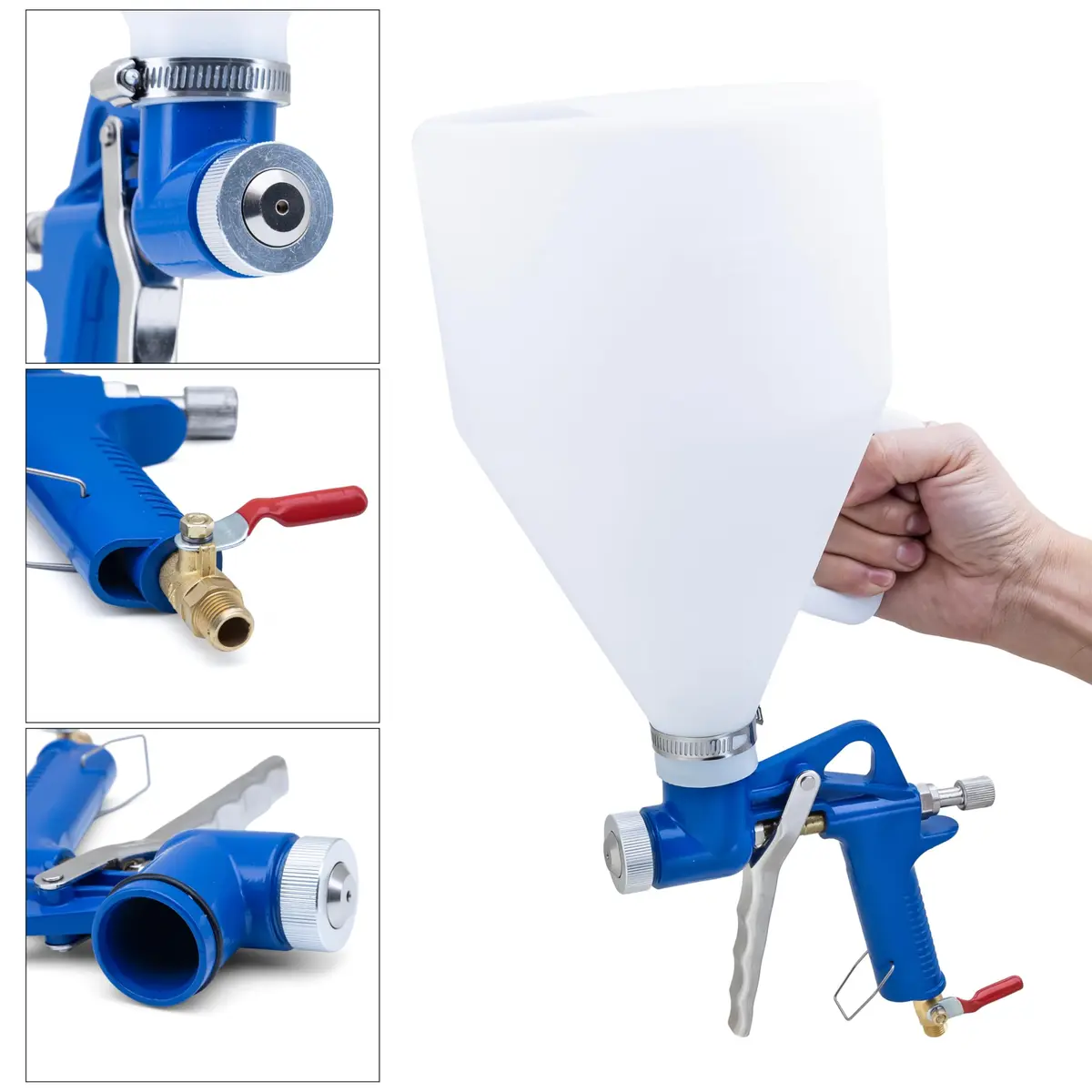 NEIKO 31227A Drywall Texture Sprayer with 1.2 Gallon Hopper Gun & 3 Nozzles | Professional Air-Powered Texture Gun - view 5