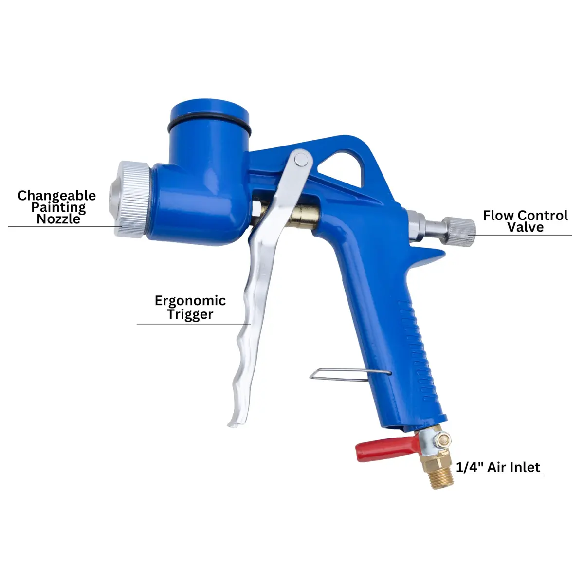 NEIKO 31227A Drywall Texture Sprayer with 1.2 Gallon Hopper Gun & 3 Nozzles | Professional Air-Powered Texture Gun - view 4