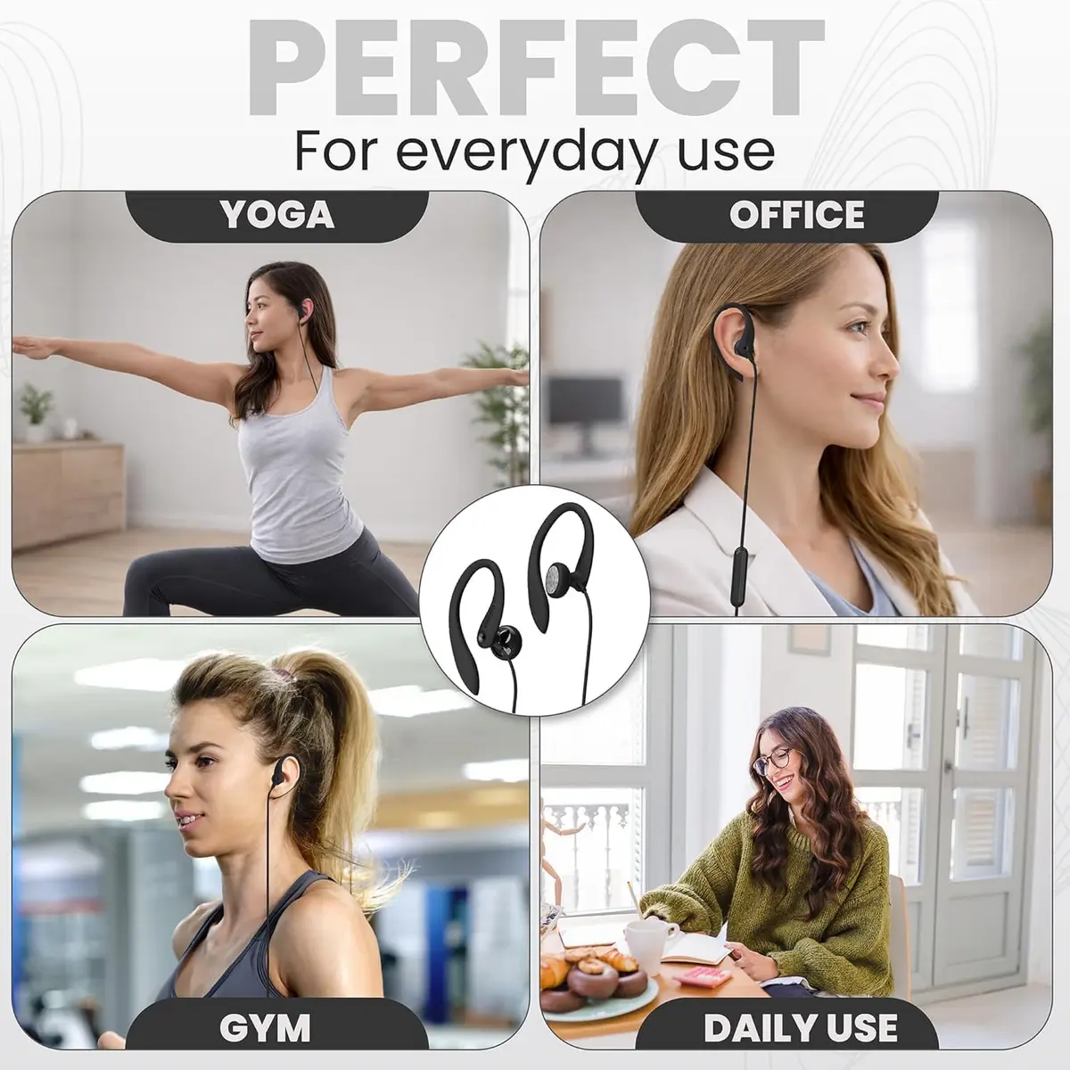 PHILIPS USB-C Wired Earbuds with Microphone | Secure Fit Sport Earhooks, Deep Bass 15mm Drivers, Inline Controls, Wired Open Ear Headphones for Running & Gym - view 6