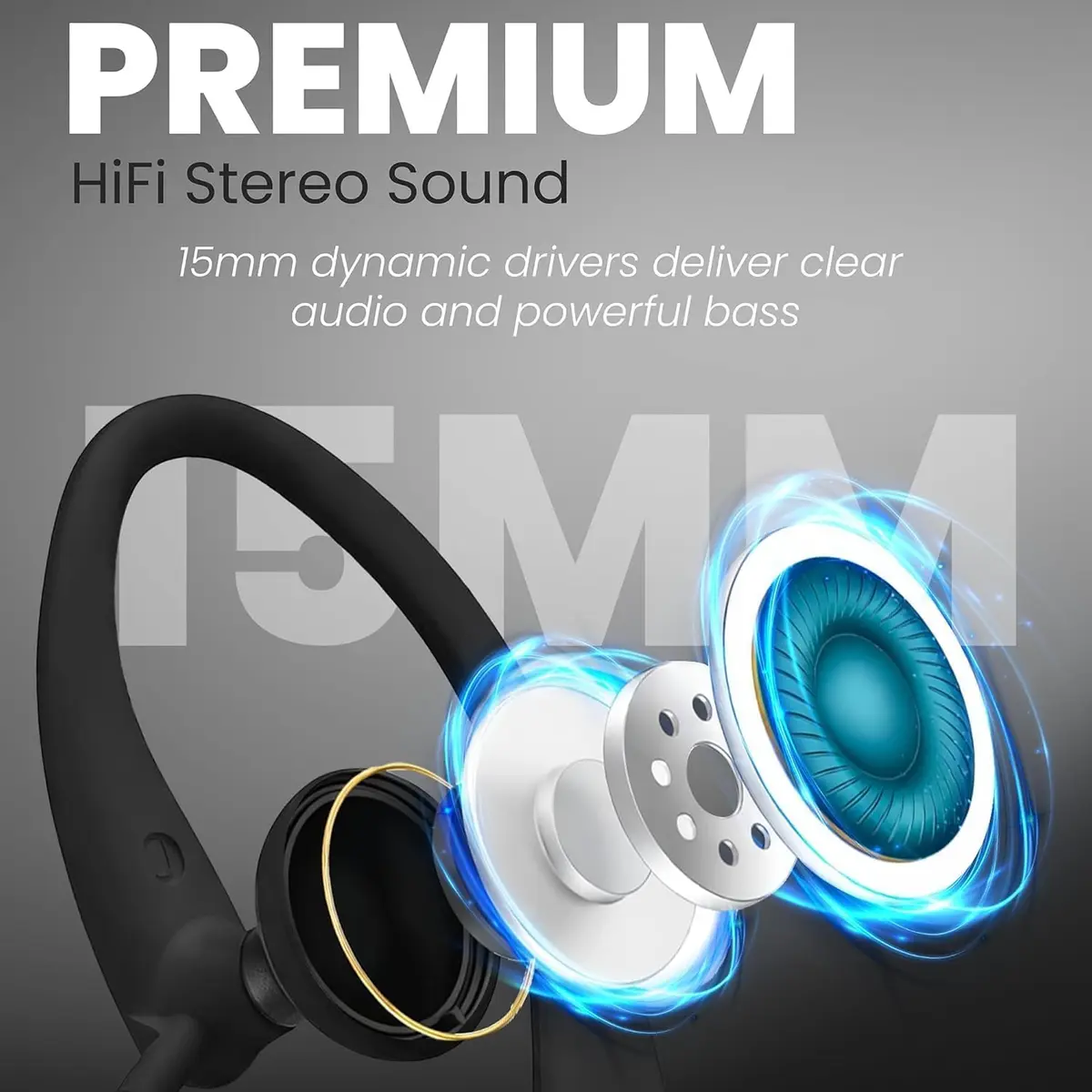 PHILIPS USB-C Wired Earbuds with Microphone | Secure Fit Sport Earhooks, Deep Bass 15mm Drivers, Inline Controls, Wired Open Ear Headphones for Running & Gym - view 3