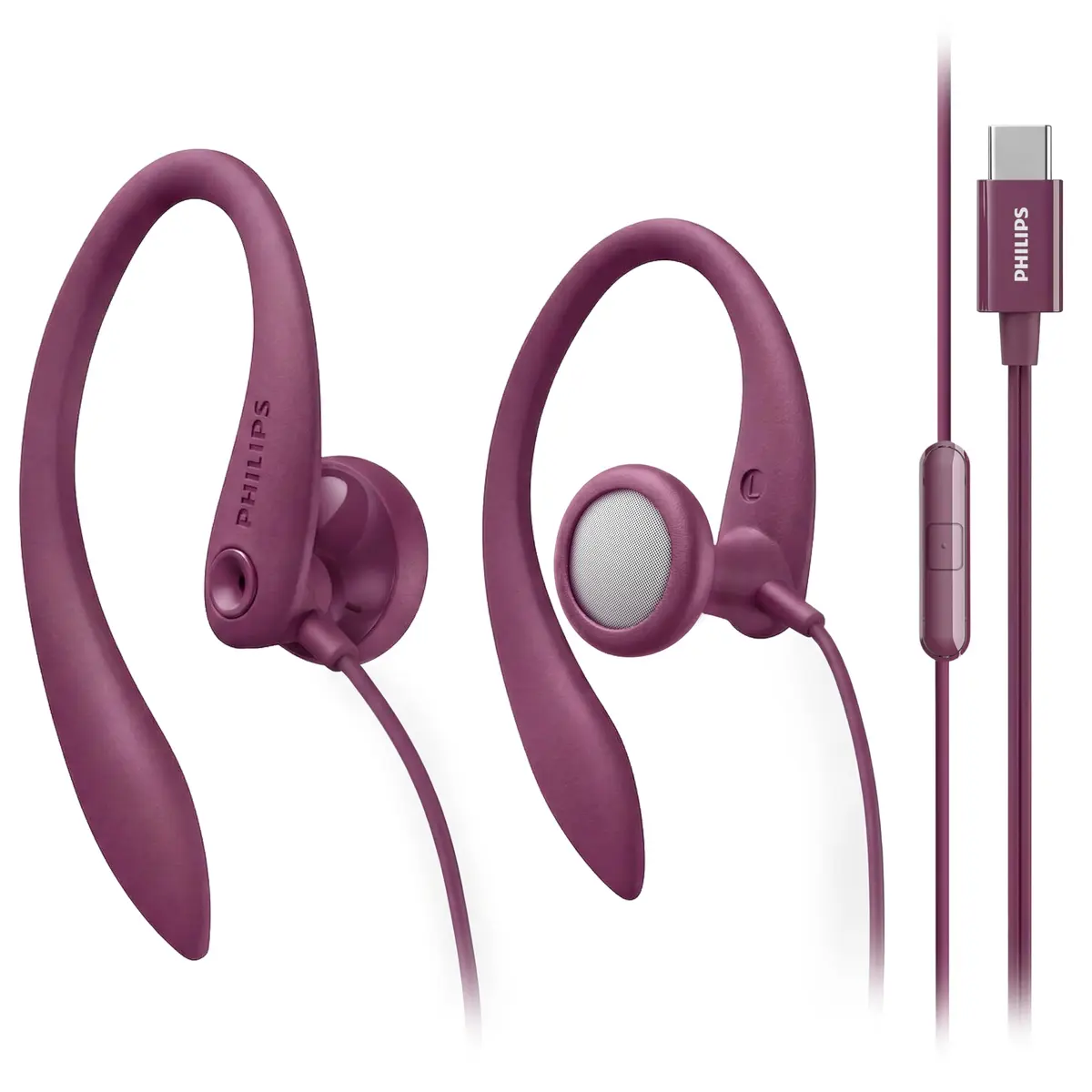 PHILIPS USB-C Wired Earbuds with Microphone & in-Line Control | Secure Fit Sports Headset - main product image