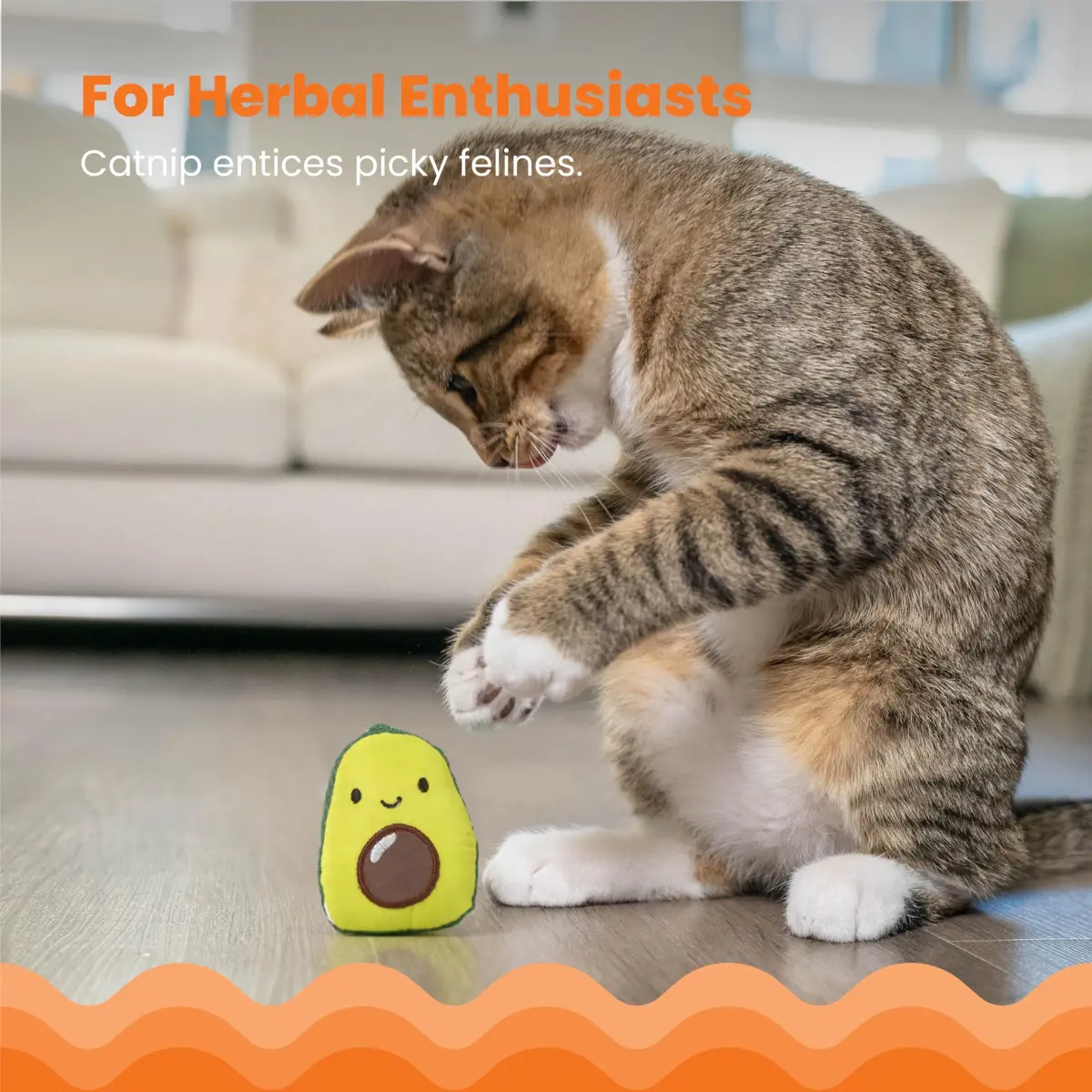 Catstages Lil' Avocato Cat Toy, Interactive Plush Avocado with Catnip, Kicker & Chew Toy for Indoor Cats, Pack of 2 | Encourages Active Play & Dental Health - view 3