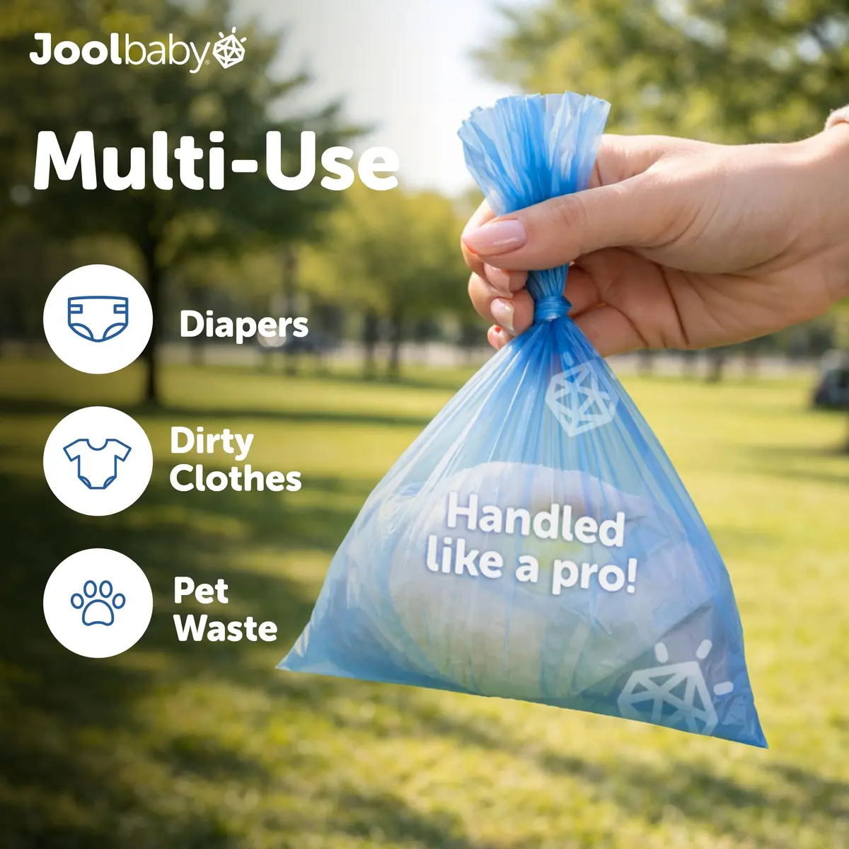 Jool Baby Disposable Diaper Bag Refills 12 Rolls | Lavender-Scented Odor-Controlling Bags for On-the-Go Use - view 5
