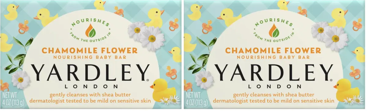 Yardley London Chamomile Flower Nourishing Baby Bar Soap 200g (7oz) | Dermatologist Tested for Sensitive Skin - main product image