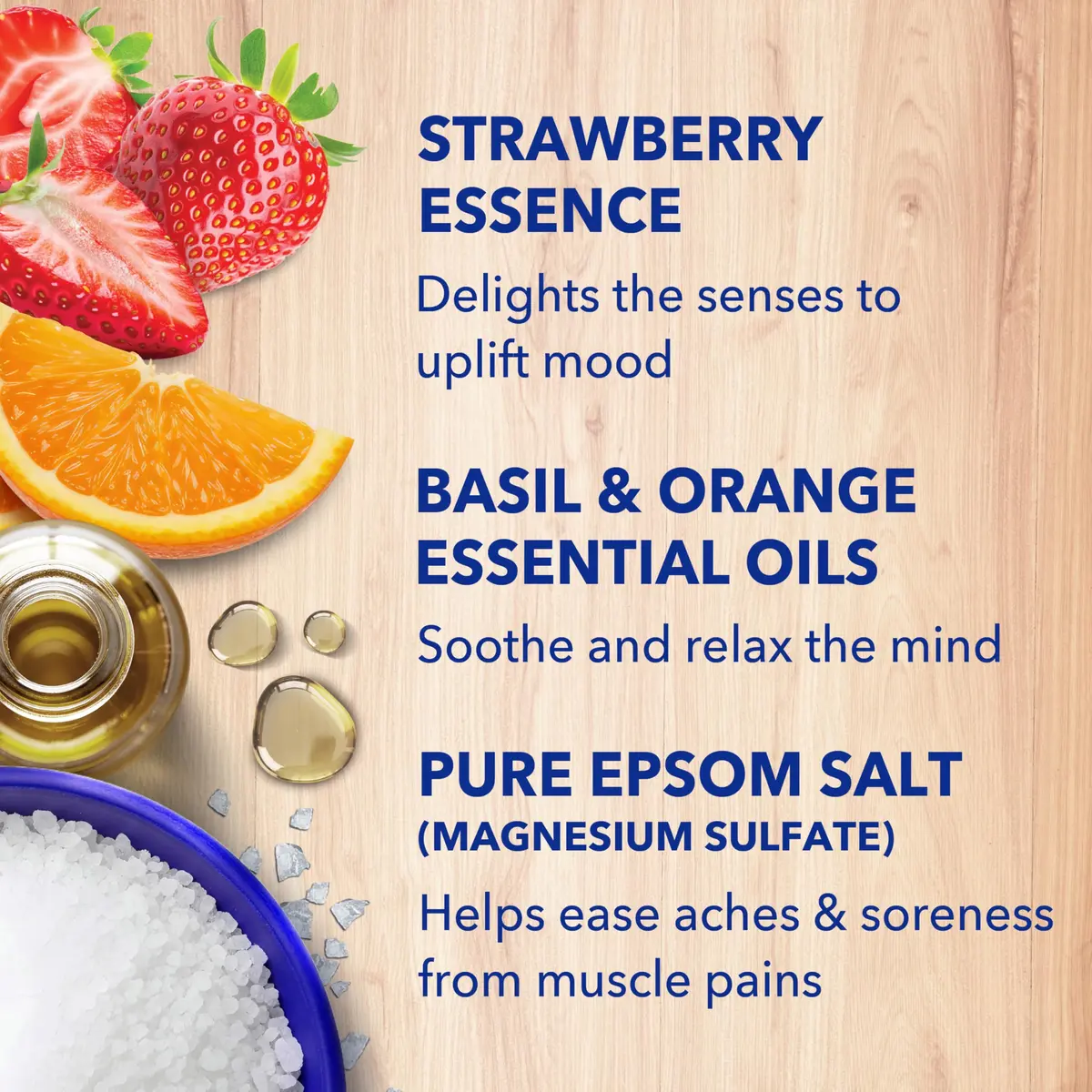 Dr Teal's Epsom Salt Magnesium Soak, Strawberry Serenade, 48 oz (Pack of 2) | Relaxing Bath Salt with Citrus & Basil - view 4