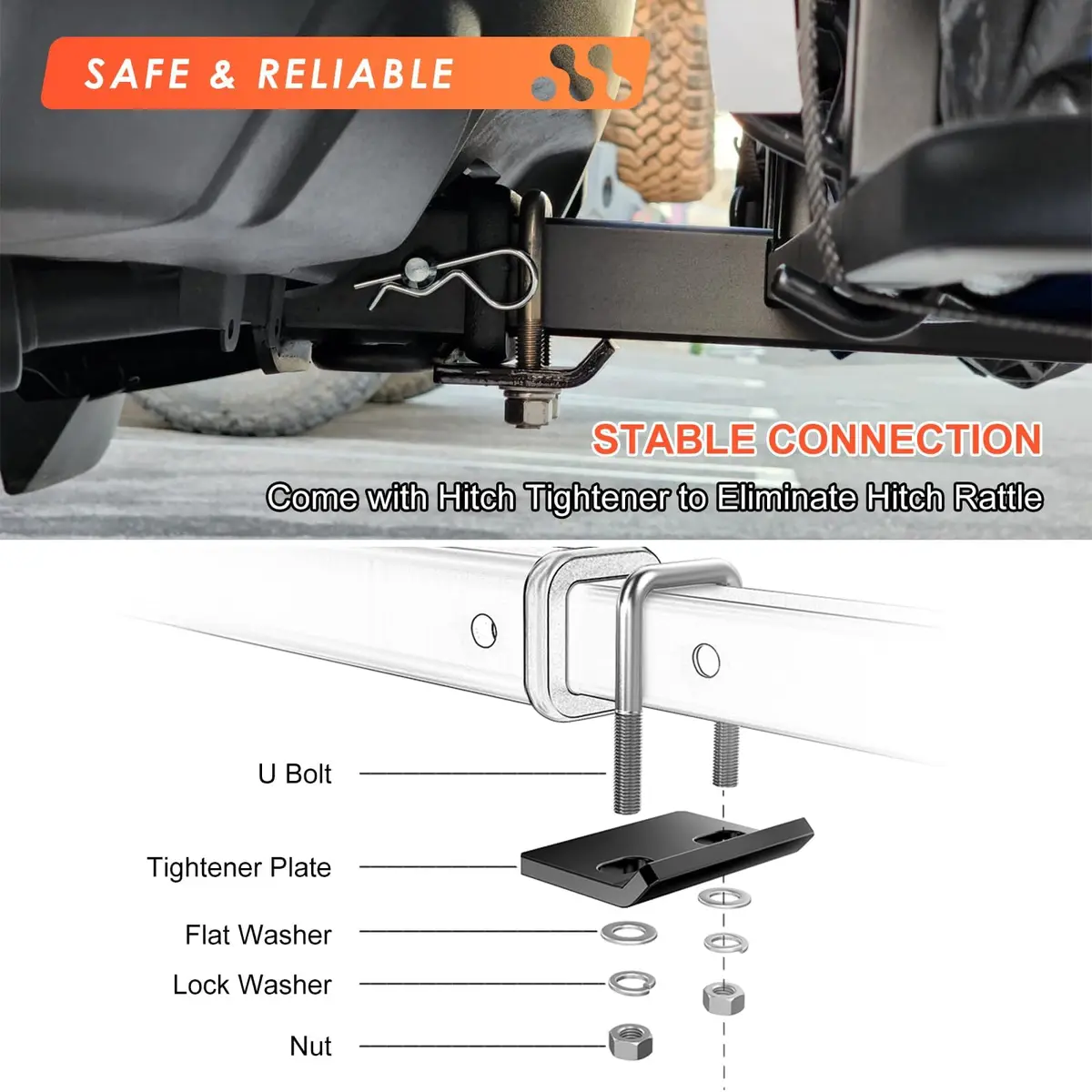 MeeFar Hitch Mount Cargo Carrier Rack Basket 53"x19"x5.5" | 500 lbs capacity for SUVs & trucks - view 5