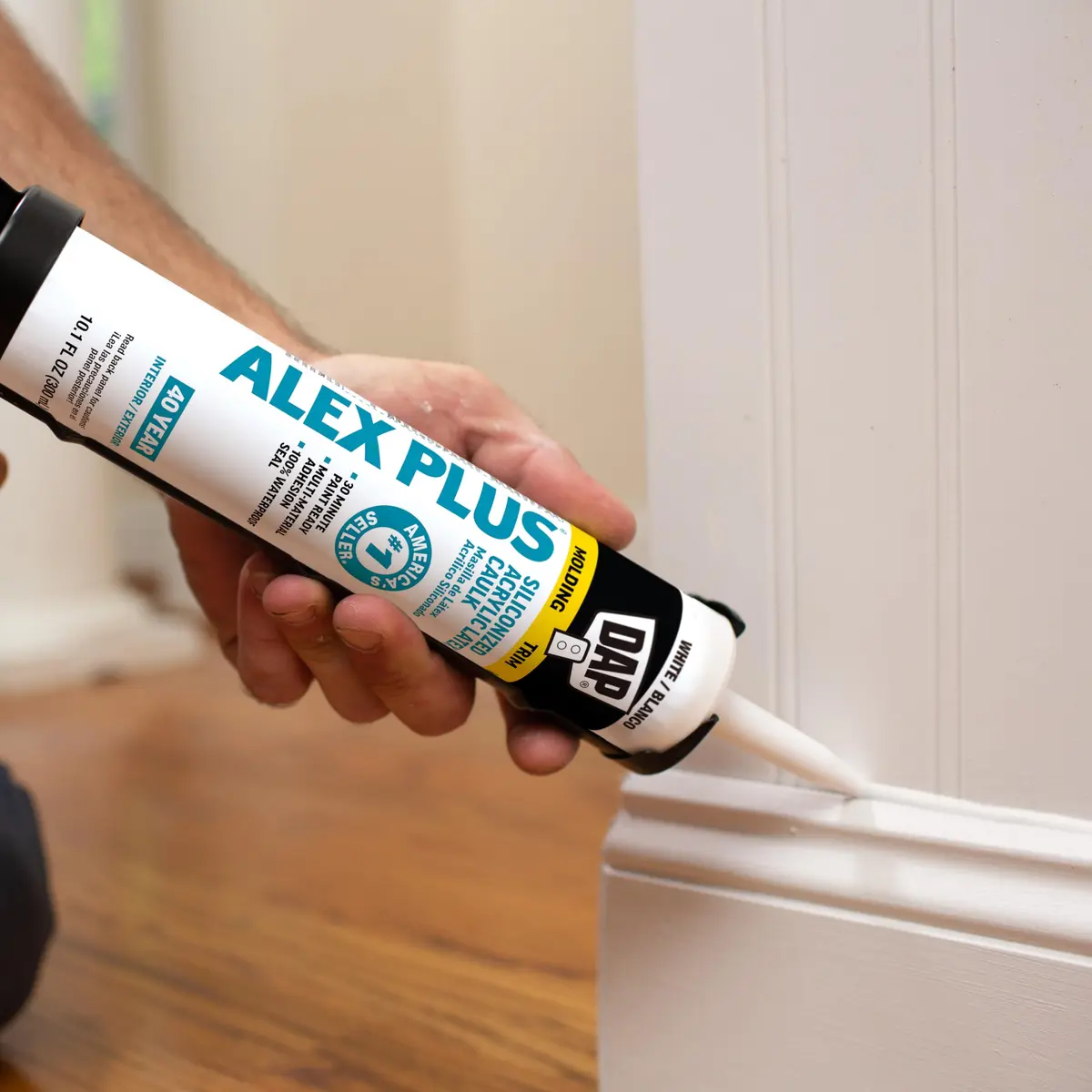 DAP Alex Plus Acrylic Latex Caulk with Silicone, White, 20.2 fl oz (2-Pack) | Fire Barrier Sealant for Interior/Exterior Use - view 7