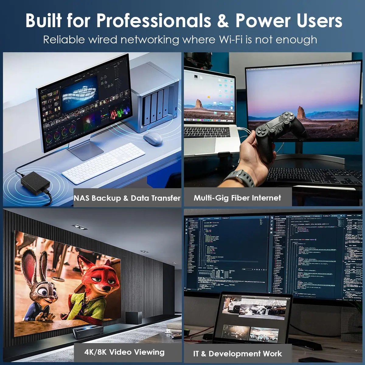 WAVLINK USB4 to 10Gbps Ethernet Adapter Supports Thunderbolt 3/4/5 & USB4 | True 10Gbps Wired Performance - view 4