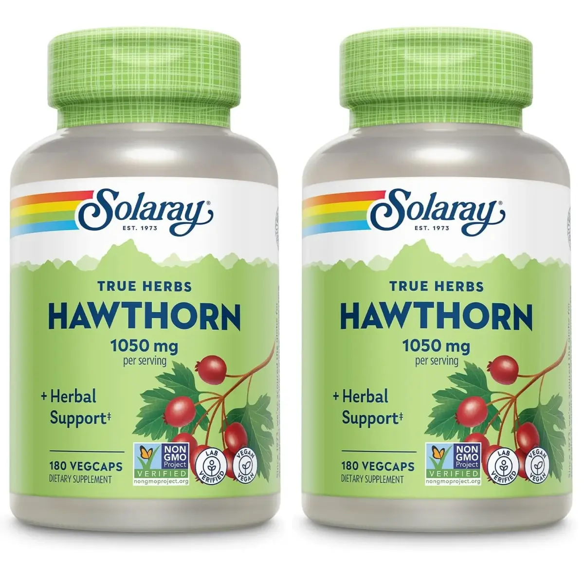 SOLARAY Hawthorn Berry Capsules 1050 mg | 360 VegCaps (Pack of 2) | Vegan, Non-GMO Herbal Supplement - main product image