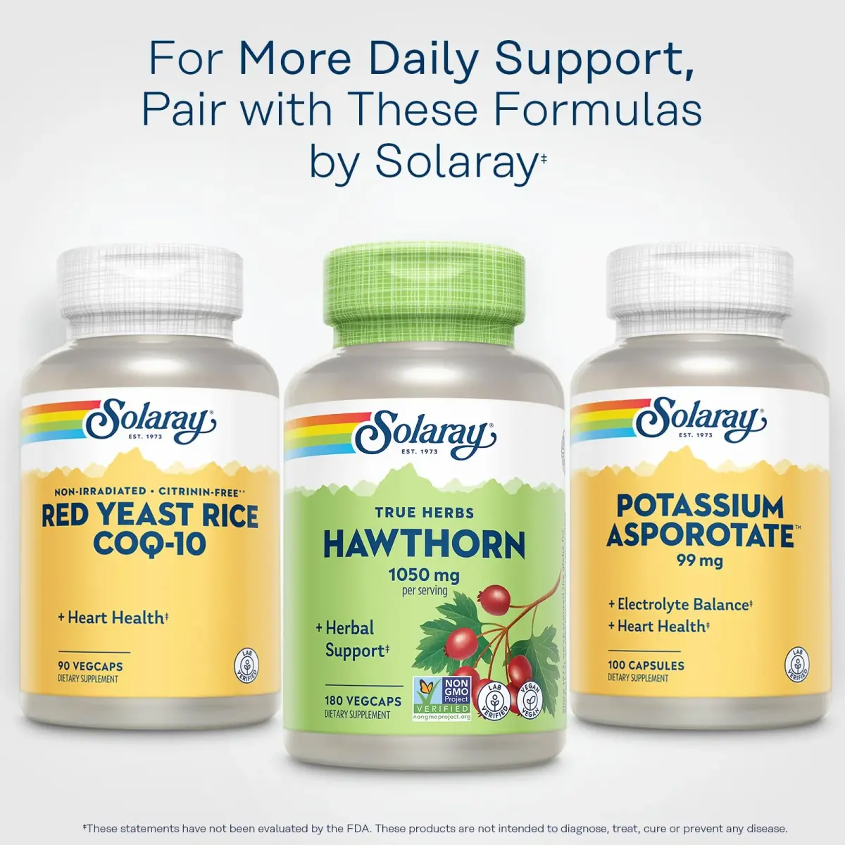 SOLARAY Hawthorn Berry Capsules 1050 mg | 360 VegCaps (Pack of 2) | Vegan, Non-GMO Herbal Supplement - view 3