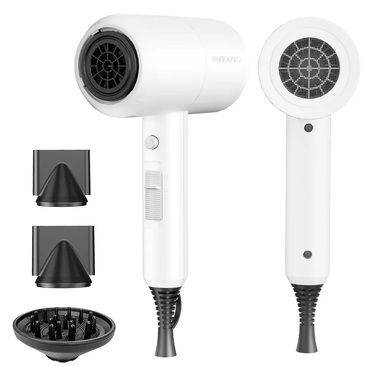 SHRATE Professional Ionic Hair Dryer with Diffuser & Nozzle | Low Noise for All Hair Types - main product image