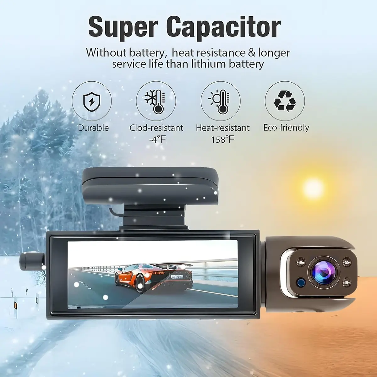 Wagoyo Dashcam Front and Inside | 1080p Night Vision Wide Angle 3.16 Inch IPS Screen - view 7