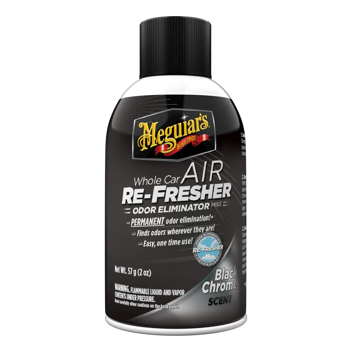Meguiar's Air Re-Fresher Whole Car Odor Eliminator Mist, Black Chrome Scent, 6 Fl Oz (Pack of 3) | Fights Tough Smells - view 2