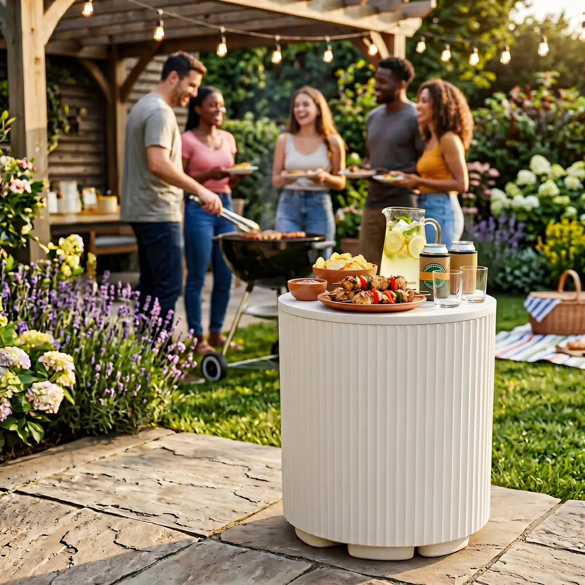 Diyfire White 2pcs Cooler Side Table | All Weather Portable Ice Chest (70-120c) - view 7