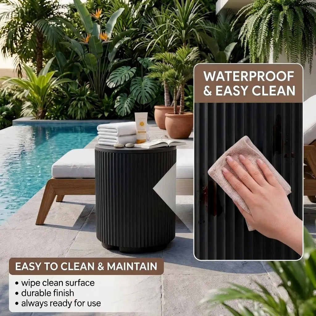 Diyfire Outdoor Cooler Side Table 14.76"L x 14.76"W x 16.65"H | All Weather Resistant Portable Ice Chest - view 5