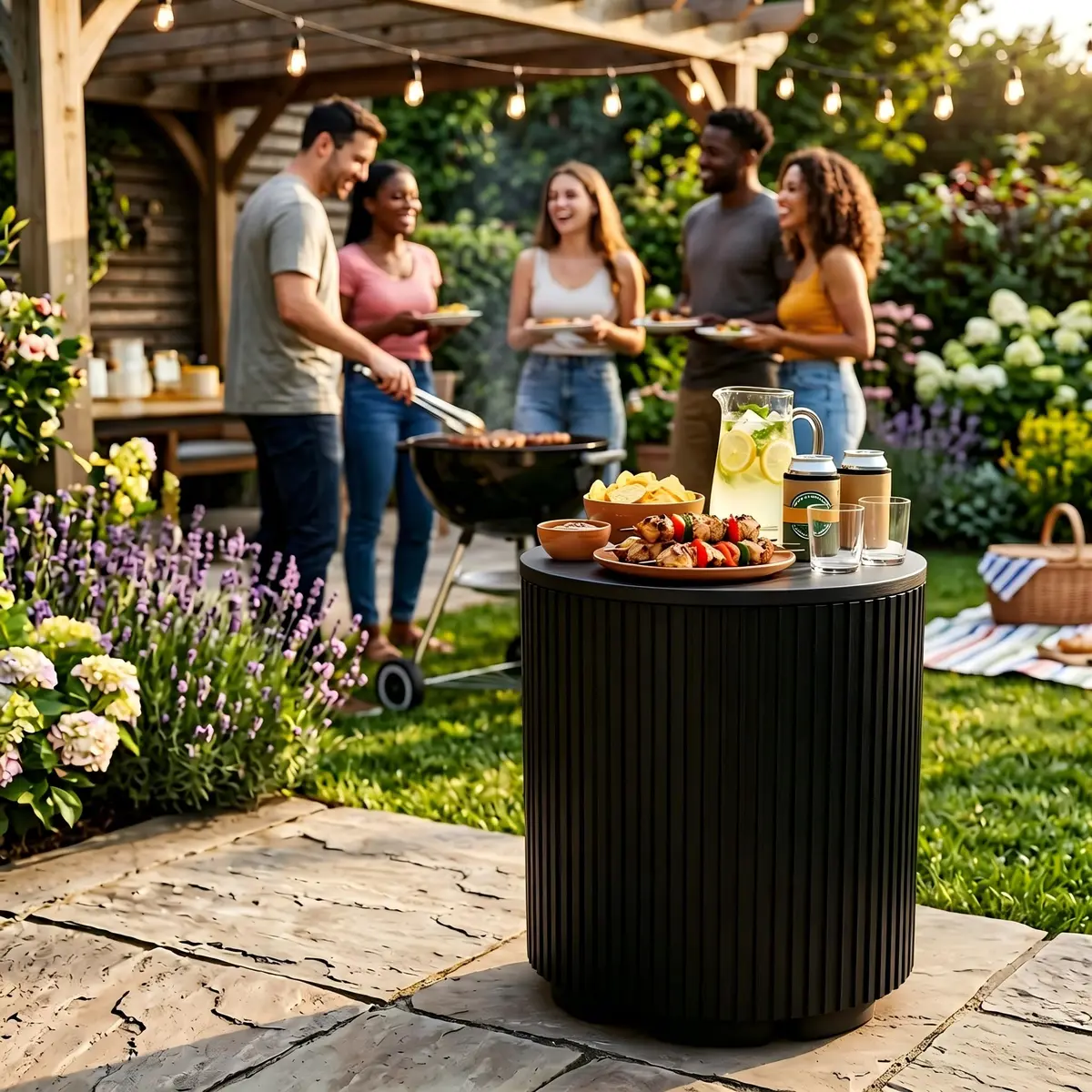 Diyfire Outdoor Cooler Side Table 14.76"L x 14.76"W x 16.65"H | All Weather Resistant Portable Ice Chest - view 8