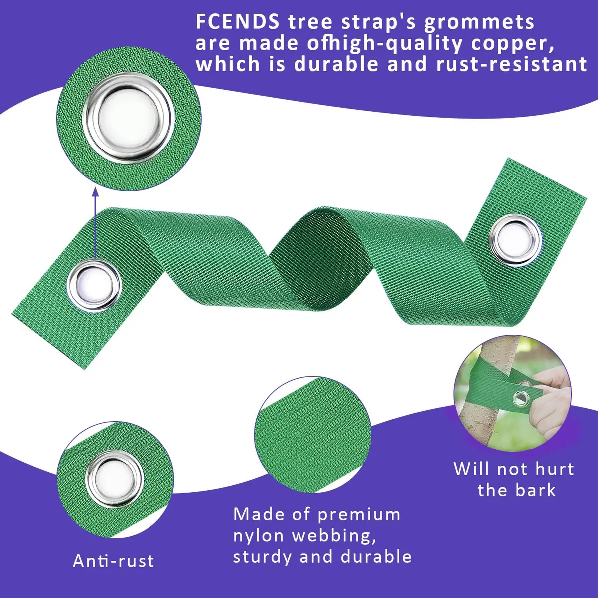 FCENDS Heavy Duty Tree Straps for Staking, 15.8" (40cm) Pack of 14 | Protects Young Trees from Wind Damage - view 5