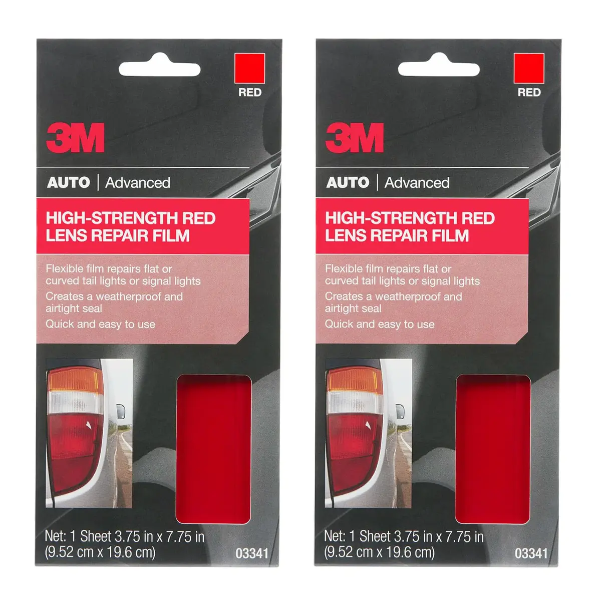 3M Auto High Strength Red Lens Repair Film 3.75 in x 7.75 in | Weatherproof, Curved Surface Adhesive (70-120 chars) - main product image