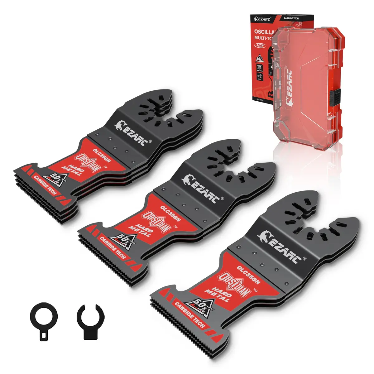 EZARC Obsidian Carbide Oscillating Saw Blades for Hard Metal | 10-Pack, Sharper Edges & Faster Cuts - main product image
