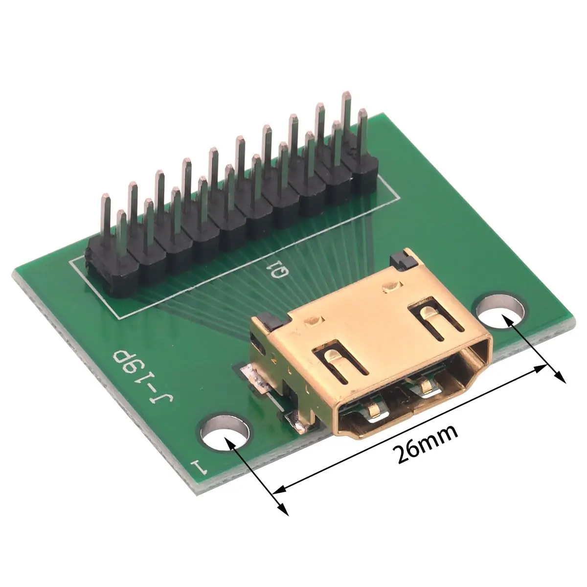 Teansic HDMI Female 19-Pin Breakout PCB Board with 2.54mm Straight Pin (2-Pack) | Essential for Hardware Debugging & Signal Testing - view 4