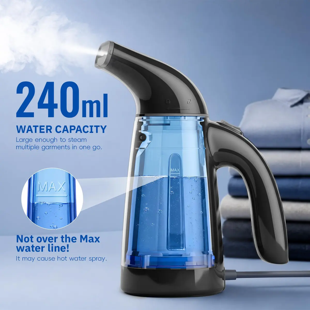 OGHom Steamer for Clothes 240ml 700W | Portable Travel Garment Steamer - view 6