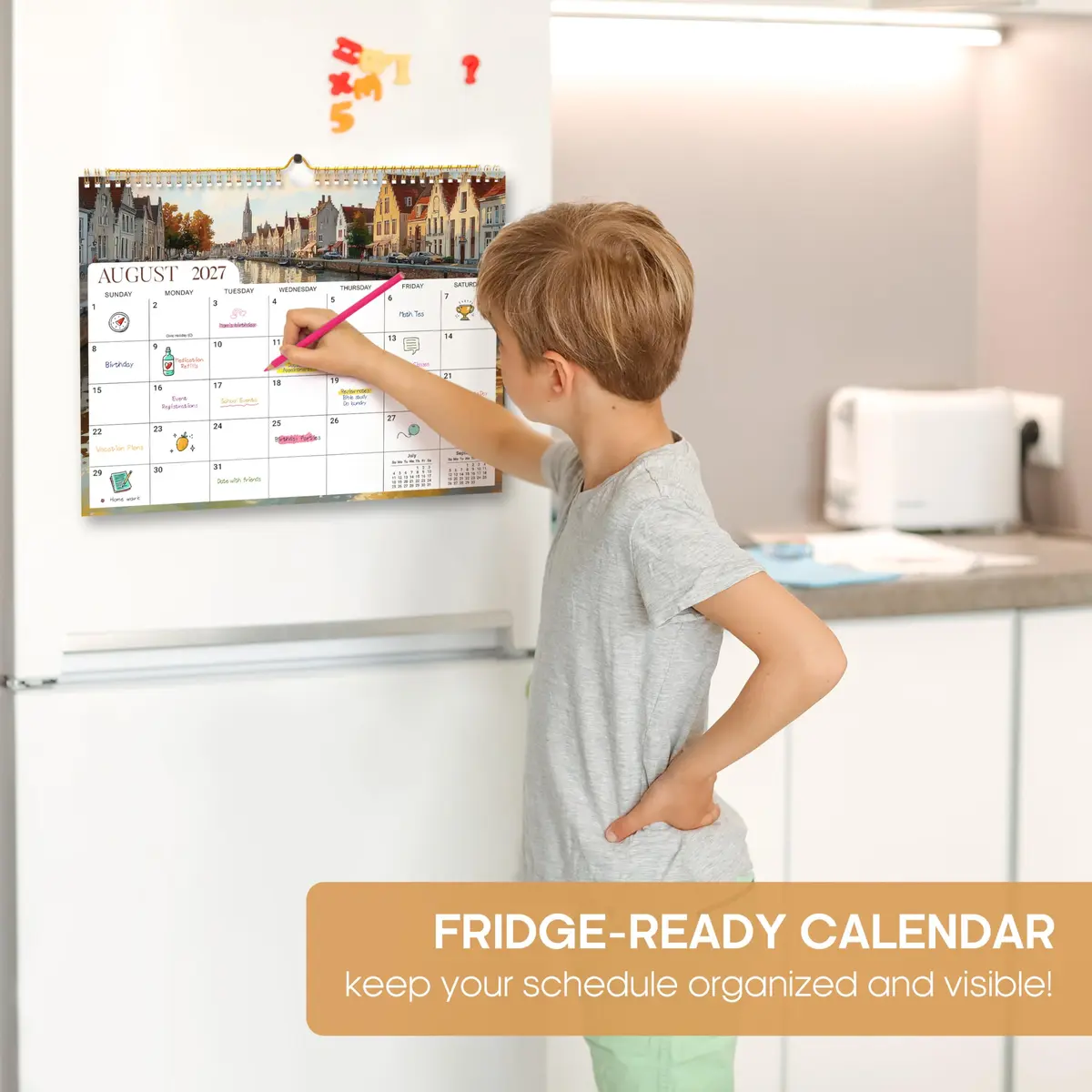 Taja Calendar 2026-2027 | 21-Month Wall Calendar with Elegant European Landscapes - view 5