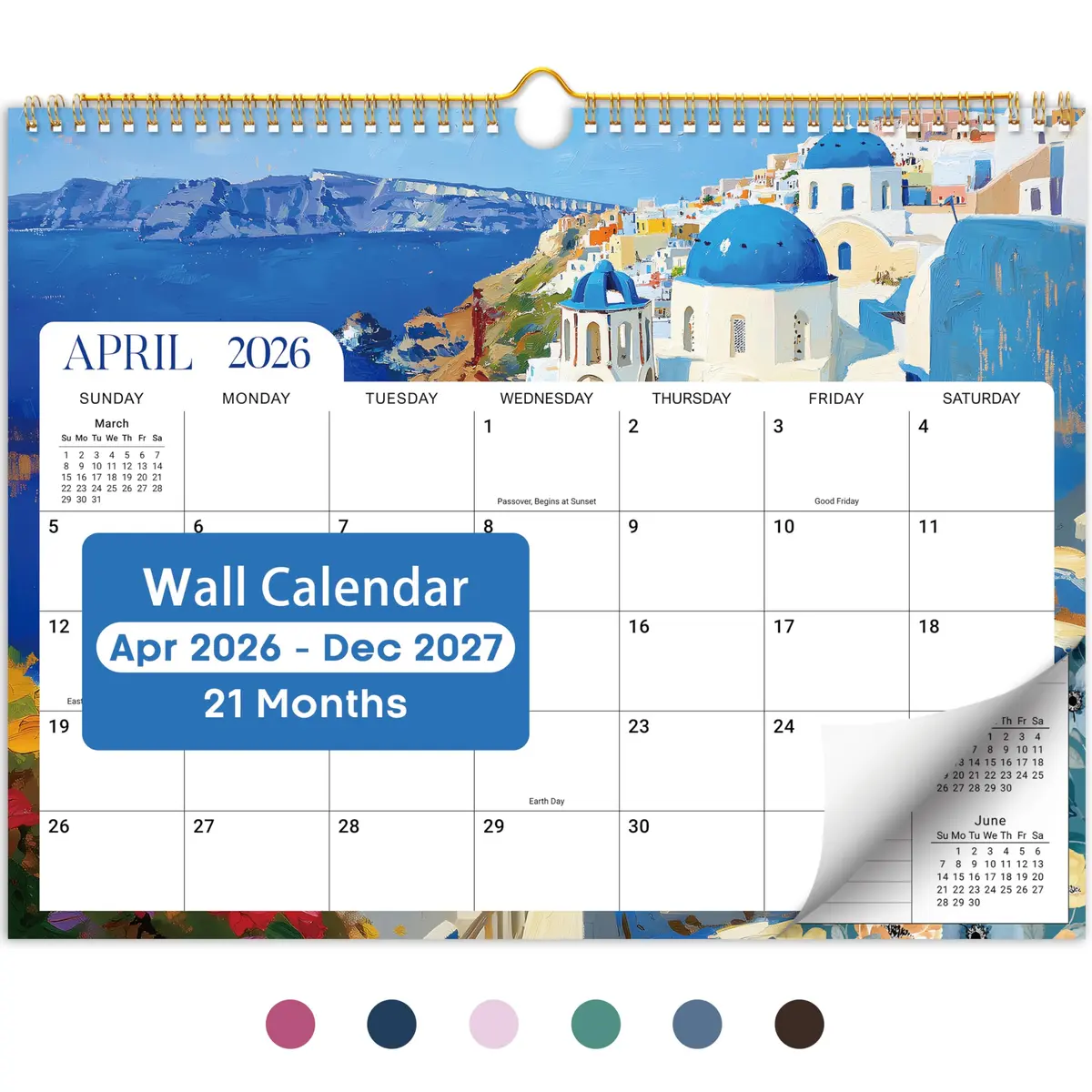 Taja Calendar 2026-2027 | 21-Month Wall Calendar with Elegant European Landscapes - main product image