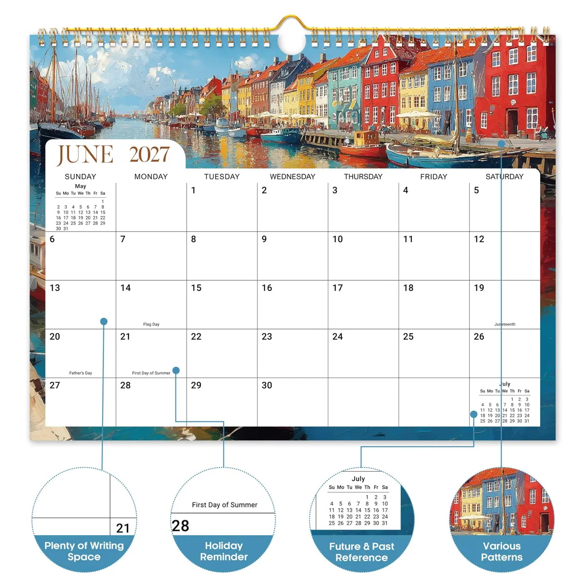 Taja Calendar 2026-2027 | 21-Month Wall Calendar with Elegant European Landscapes - view 2
