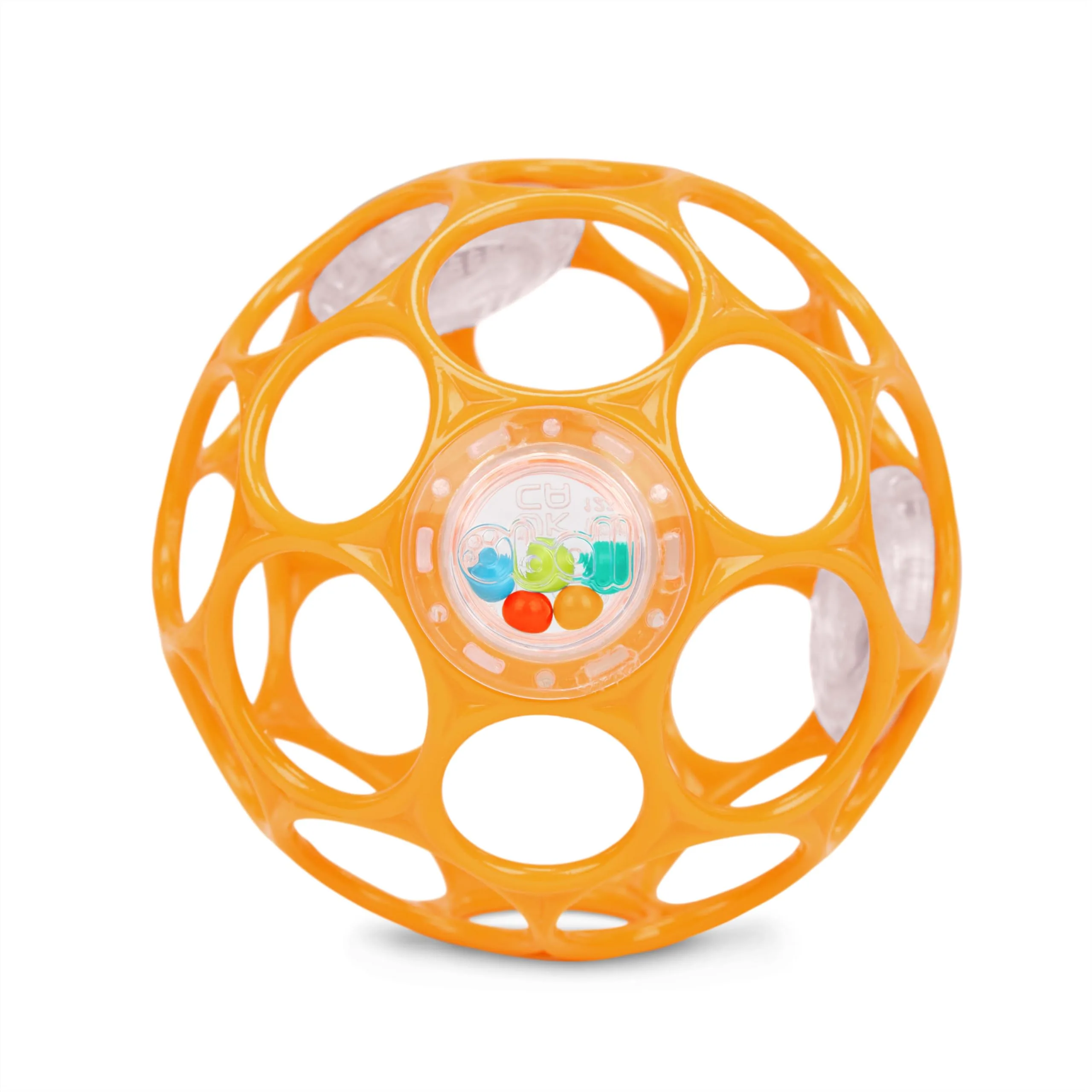 Bright Starts Oball Rattle Ball Infant Toy, Orange, 0-36 Months | Easy-Grasp Sensory Toy for Babies - main product image
