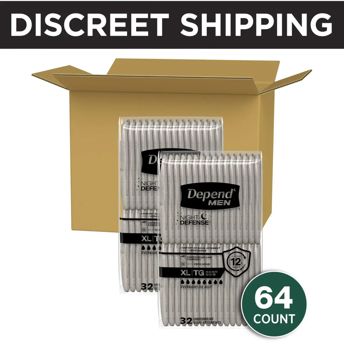 Depend Night Defense Incontinence Underwear for Men, Extra-Large (44-54" Waist) | 12 Hours Overnight Protection - view 2