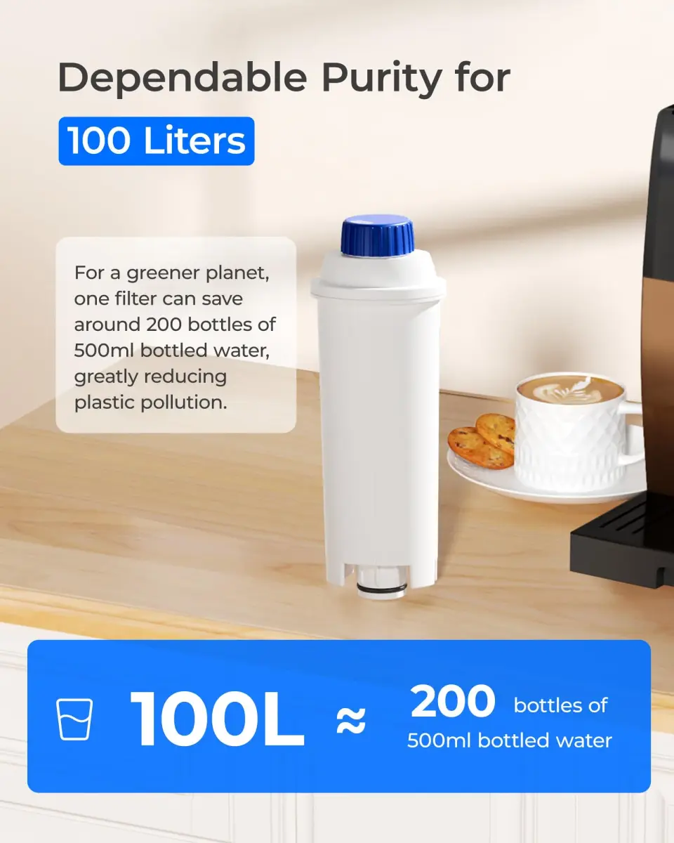 Waterdrop C11 Low-Acid Coffee Filter Replacement for De'Longhi® 4 Pack | Advanced Filtration for Smoother Coffee - view 6