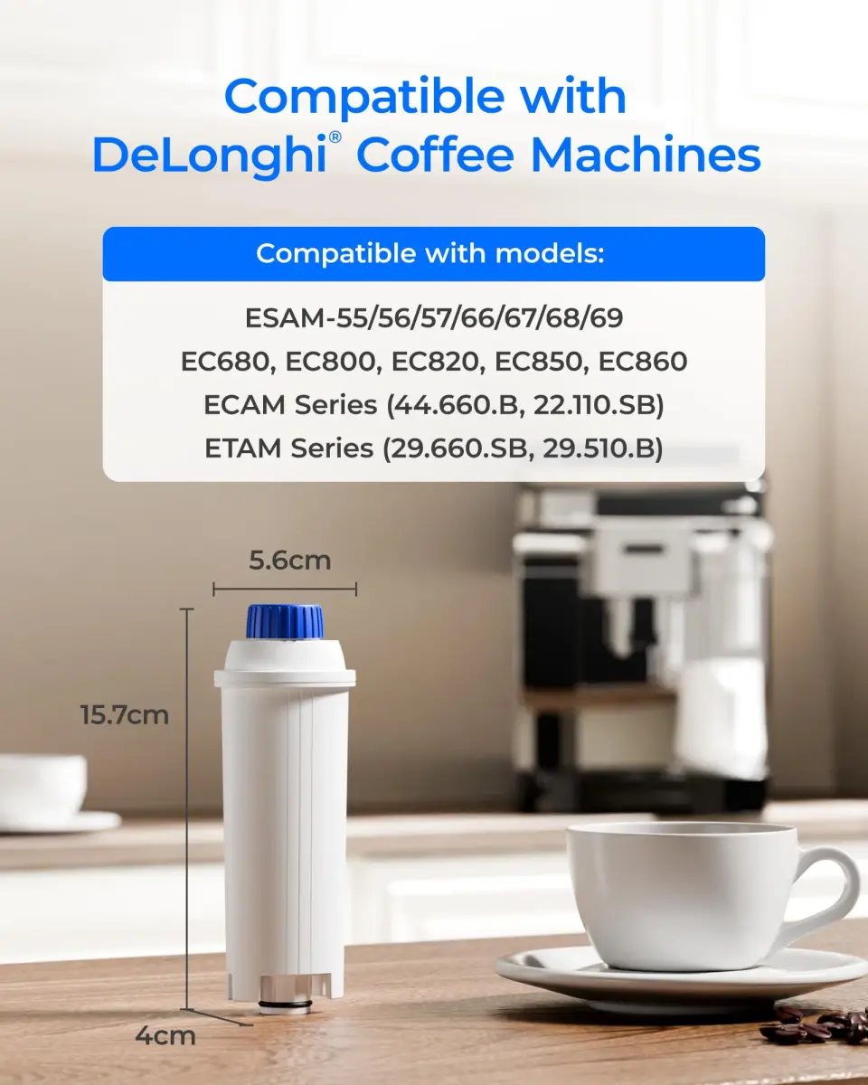 Waterdrop C11 Low-Acid Coffee Filter Replacement for De'Longhi® 4 Pack | Advanced Filtration for Smoother Coffee - view 2