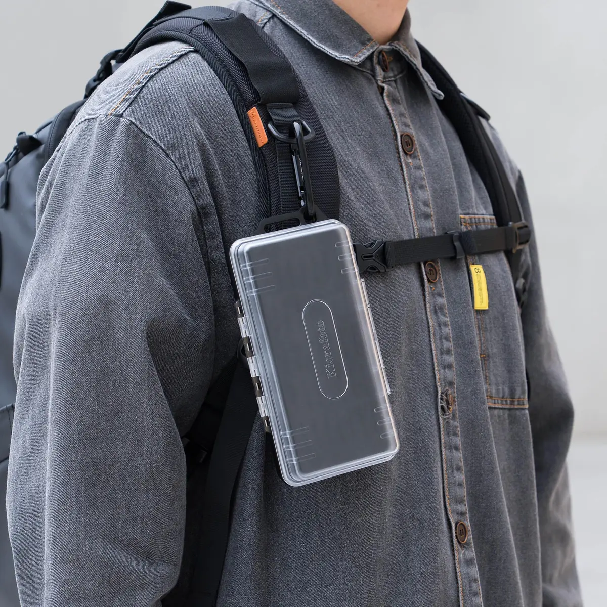 Kiorafoto 40-Slot SD Card Holder Case with Labels & Carabiner | Transparent, Water-Resistant - view 8