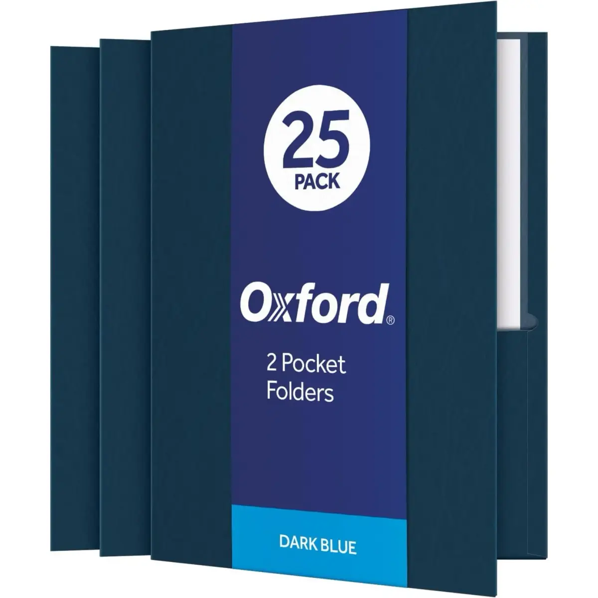 Oxford Twin-Pocket Folders, Dark Blue, Letter Size, 125 Count | Heavy Textured Paper for Students & Office - main product image