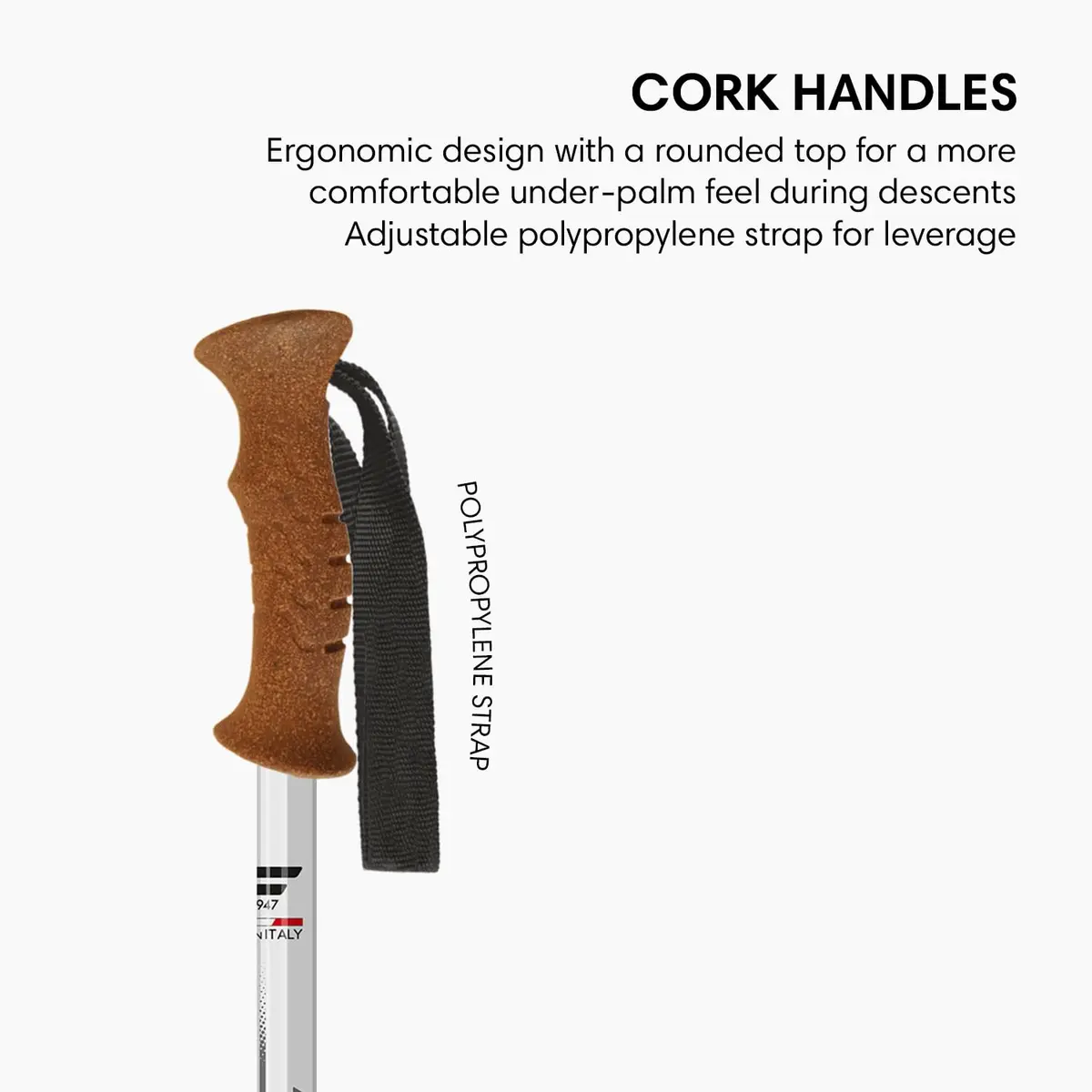 Fizan Tierra Trekking Poles – 7.9 oz, Ultralight, Adjustable, Collapsible, Aluminum, Cork Grip, Light Blue | Customized Fit for Hiking - view 3