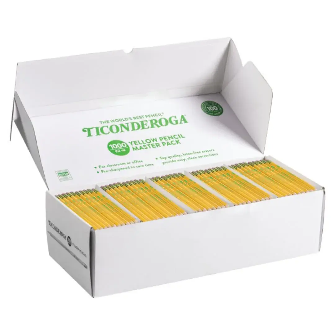 Ticonderoga Wood-Cased Pencils, Pre-Sharpened, HB #2, Yellow, 2000 Pencils Total | Trusted by Teachers for Over 100 Years - view 5