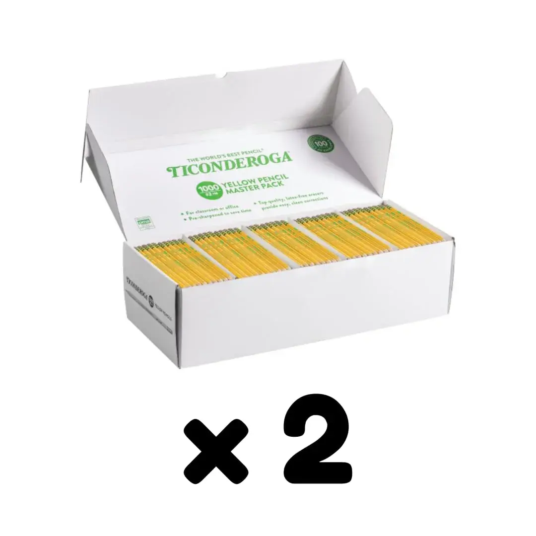 Ticonderoga Wood-Cased Pencils, Pre-Sharpened, HB #2, Yellow, 2000 Pencils Total | Trusted by Teachers for Over 100 Years - view 3