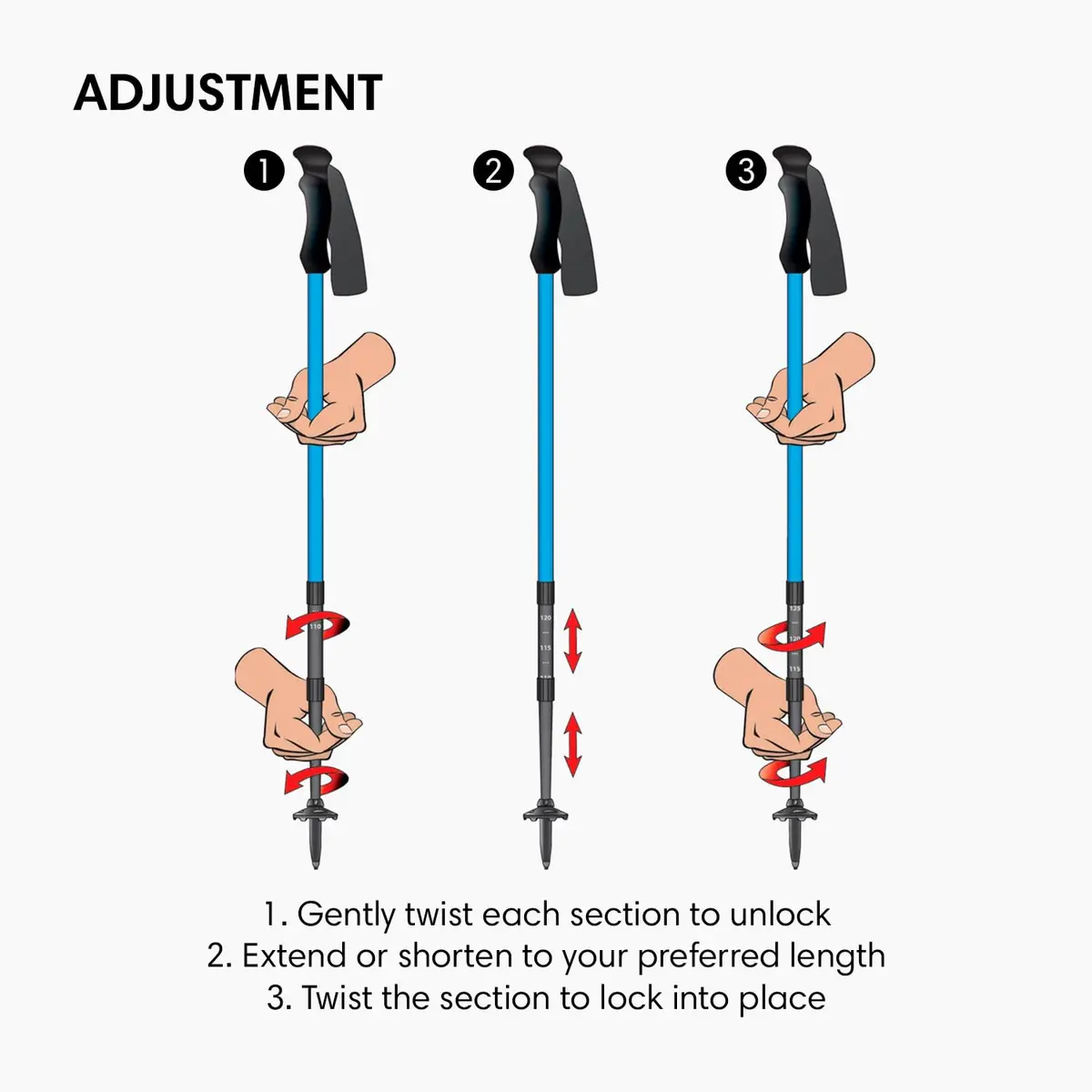 Fizan Tierra Trekking Poles – 7.9 oz, Ultralight, Adjustable, Collapsible, Aluminum, Cork Grip, Custom Fit (Grey/Orange) | Backpacking & Hiking - view 6