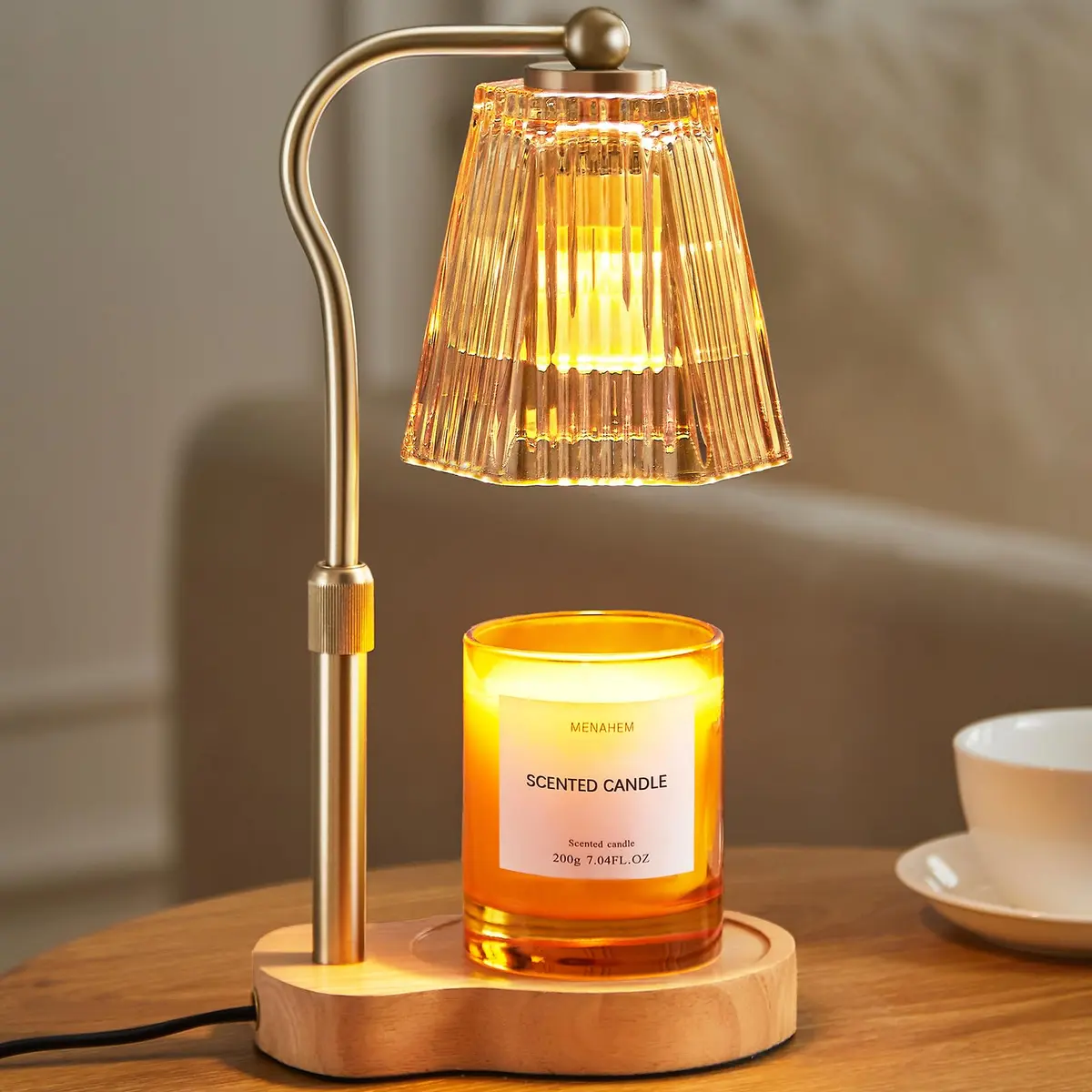 AODHGR Candle Warmer Lamp with Timer Dimmable Amber | Flameless Wax Melter for Jar Candles - main product image