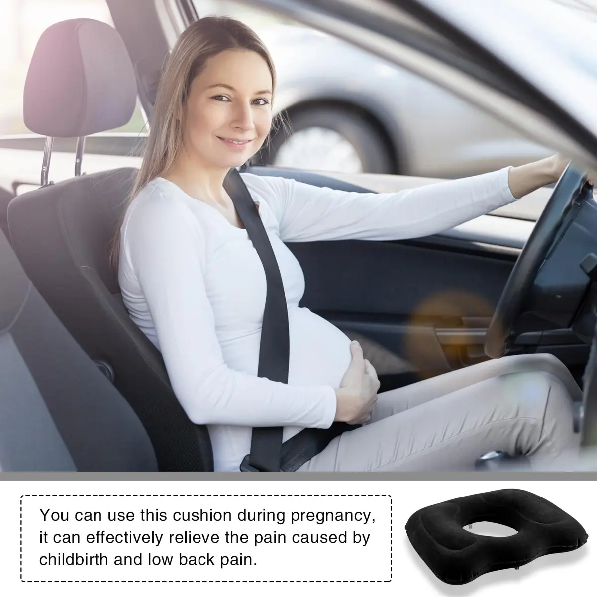 Leinuosen Inflatable Seat Cushion 18.1'' x 15.7'' x 4.7'' | Portable, Adjustable for Comfort - view 6