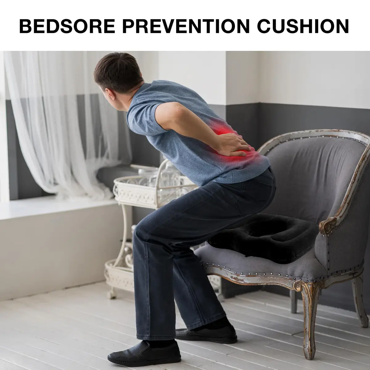 Leinuosen Inflatable Seat Cushion 18.1'' x 15.7'' x 4.7'' | Portable, Adjustable for Comfort - view 4