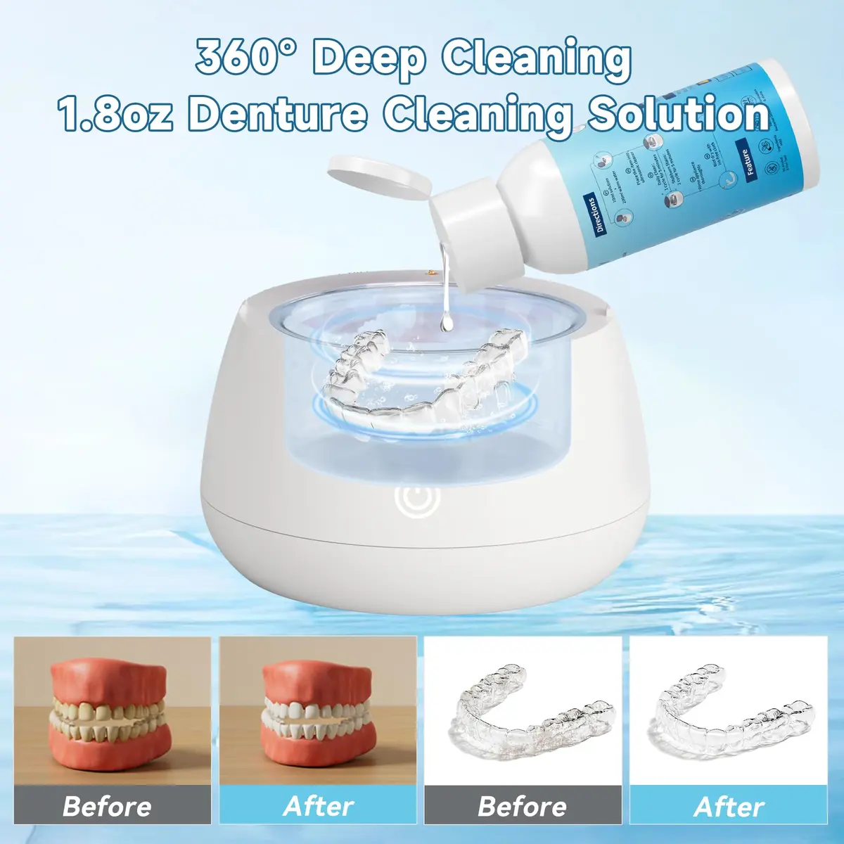 kunphy Ultrasonic Retainer Cleaner Solution 50ml (1.8 Fl Oz) | Professional Dental Appliance Cleaning - view 4