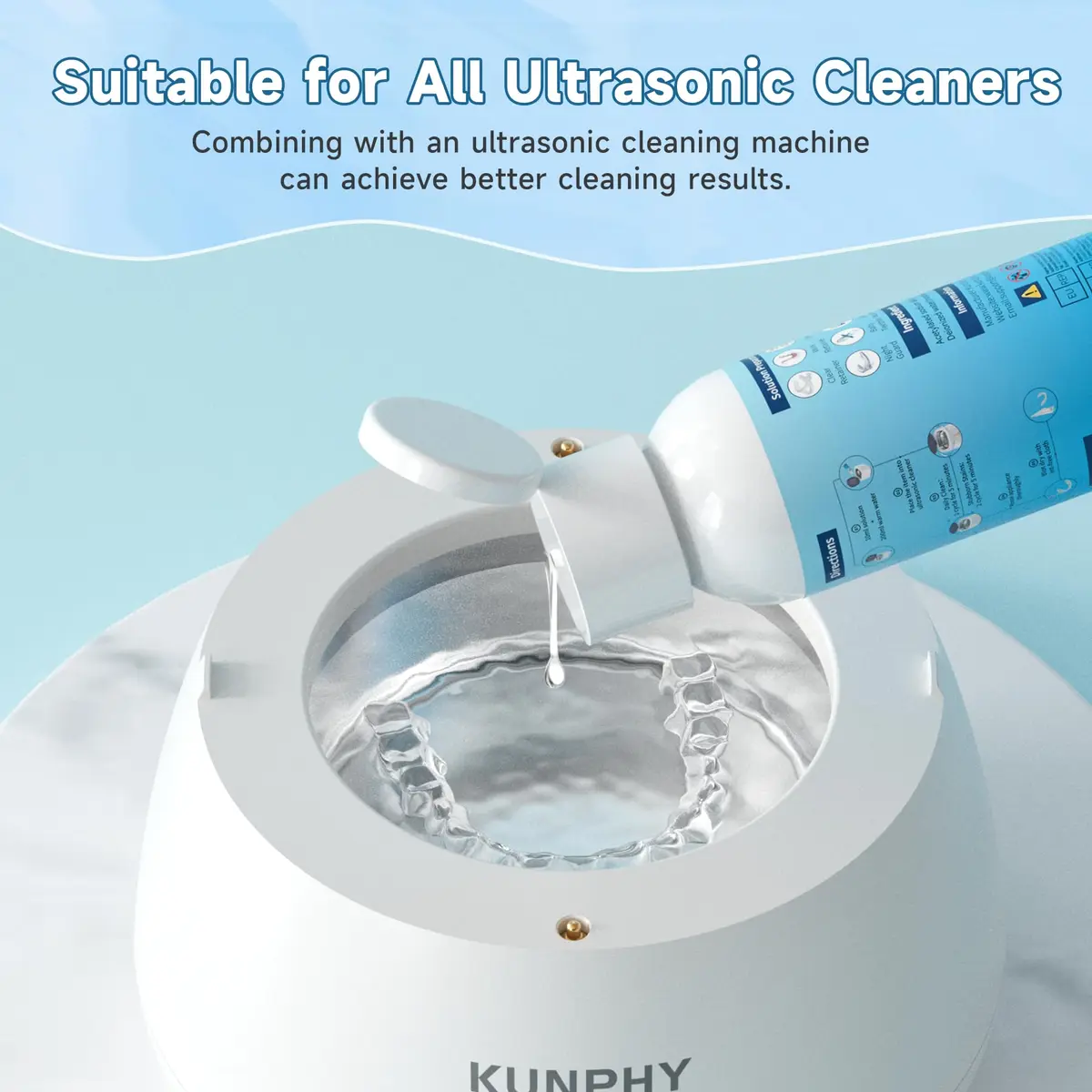 kunphy Ultrasonic Retainer Cleaner Solution 50ml (1.8 Fl Oz) | Professional Dental Appliance Cleaning - view 7